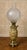 Art Nouveau Oil Lamp in Glazed Earthenware with Floral Relief Decoration on Gilt Bronze Base, 1890s For Sale - Image 6 of 6