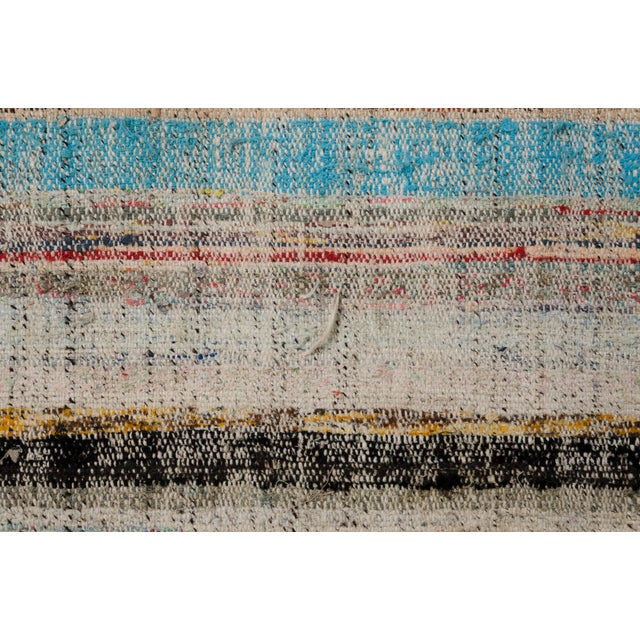 Off-white Nautral Vintage Colourful Stripe Kilim For Sale - Image 8 of 9