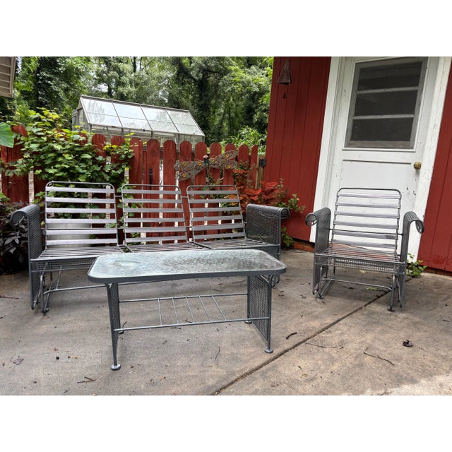 Russell Woodard Mid Century Modern Glider Sofa and Chair Patio Set, 3 Pieces Total For Sale - Image 9 of 11