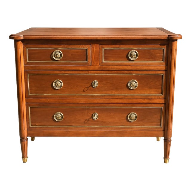 Louis XVI Chest of Drawers in Cherry Wood by Gaston Boulay, 1984 For Sale