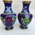Pair of Vintage Cloisonné Enamel Dragon Vases – Sapphire Blue Ground, Gilded Accents For Sale - Image 4 of 9