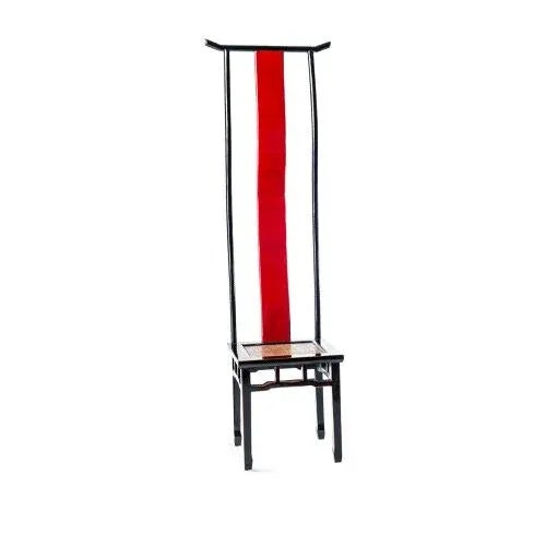 Asian Lacquer High Back Chair is made out of Elm wood with black/red lacquer. Seat width is 18",seat depth is 16", and...