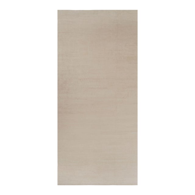 Rug & Kilim’s Oversized Modern Textural Rug in Beige and Cream Striae - 10x22 For Sale