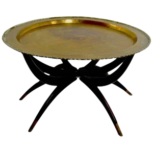 Moroccan Brass Tray Top Spider Leg Table