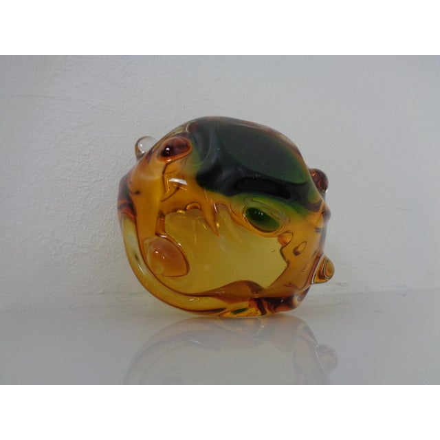 Amber and Green Murano Glass Ashtray, Italy, 1960s For Sale - Image 14 of 15