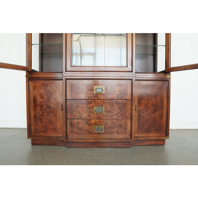 Brown Vintage Hickory Manufacturing Company Burl Wood Cabinet For Sale - Image 8 of 18