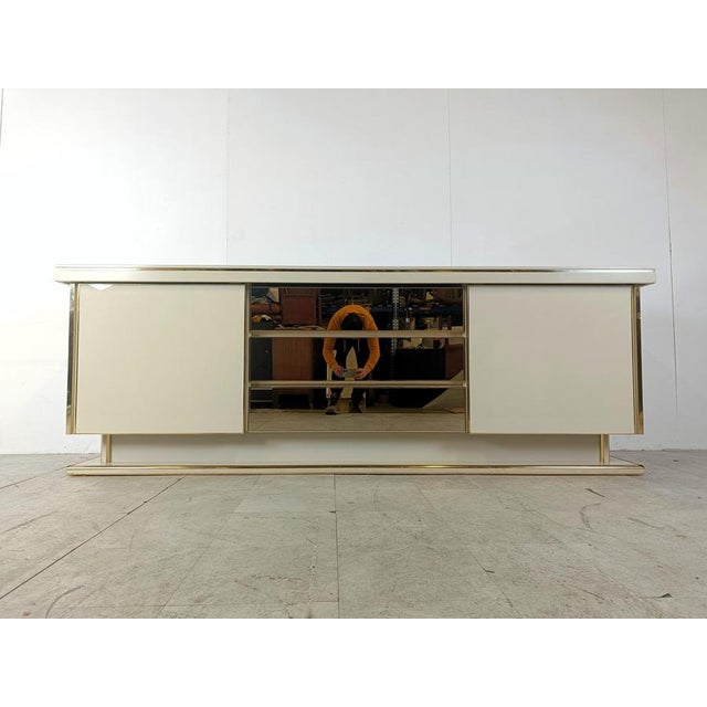 Vintage Brass and Lacquer Sideboard, 1970s For Sale - Image 4 of 12
