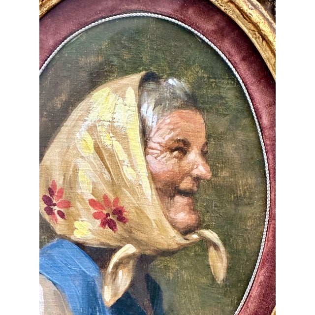 Mid 20th Century Pair of “Old World” Elder Portraits in Giltwood Frames For Sale - Image 5 of 8
