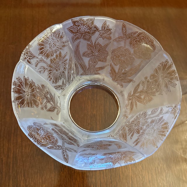 Late 19th Century Victorian Etched Floral Gasolier Shades - a Pair For Sale - Image 4 of 7