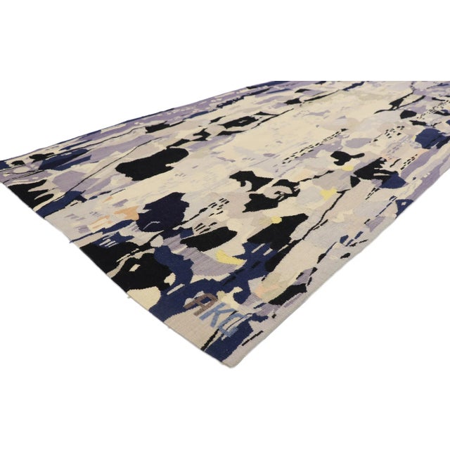 Vintage German Alice Koch-Gierlichs Tapestry with Abstract Expressionist Style 04'02 x 08'08. Showcasing a bold expressive...