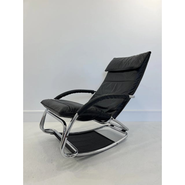 Leather Rocking Chair by Jochen Hoffman, 1980s For Sale - Image 13 of 15