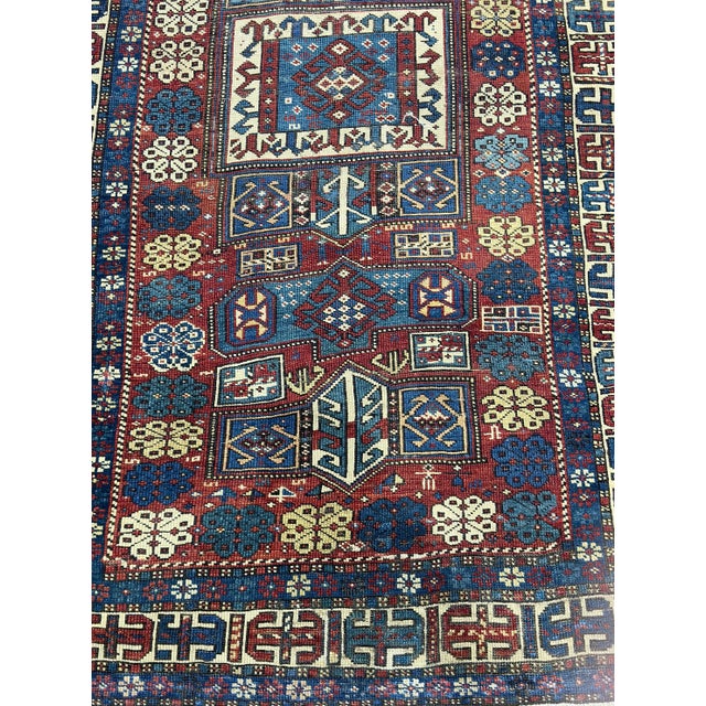 Late 19th Century Antique Caucasian Kuba Rug 3’7” X 7’7" For Sale - Image 5 of 5