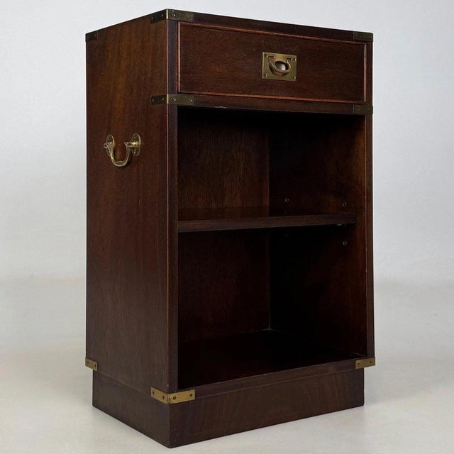 Early 20th Century Antique Campaign Style Mahogany Bookcase Cupboard For Sale - Image 10 of 14