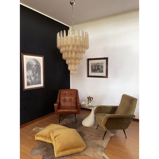 Vintage Italian Murano Chandelier with 75 Amber Glass Petals, 1990s For Sale - Image 14 of 18