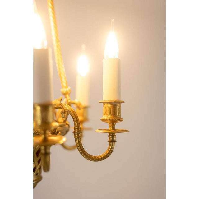 Louis XVI Style Chandelier in Gilded Bronze, 1900s For Sale - Image 12 of 17