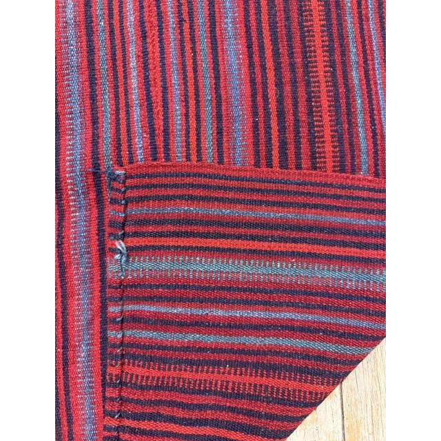 1950s 1950s Geometric Multicolor Modern Turkish Kilim Tribal Flatweave Wool Rug For Sale - Image 5 of 6
