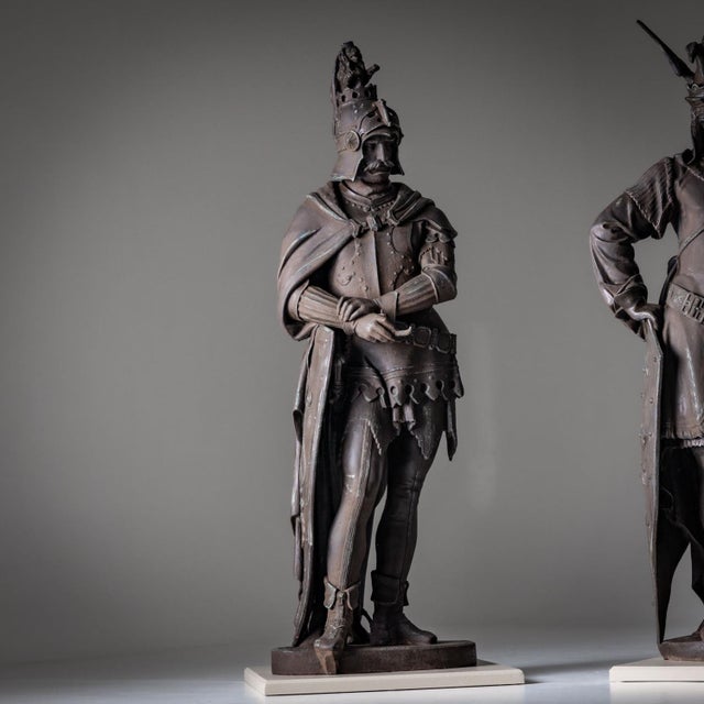 German Artist, Heroes of the Nibelungenlied, Cast Iron, Late 19th Century, Set of 2 For Sale - Image 11 of 15
