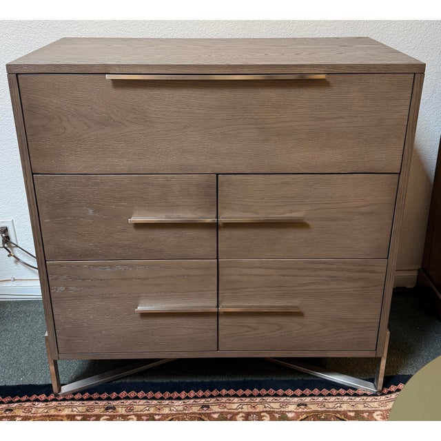 Wood Charlie Zagaroli for Crate & Barrel Covert Grey Secretary Desk + File Cabinet For Sale - Image 7 of 12