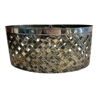Vintage International Silver Pierced Silverplate Oval Basket For Sale