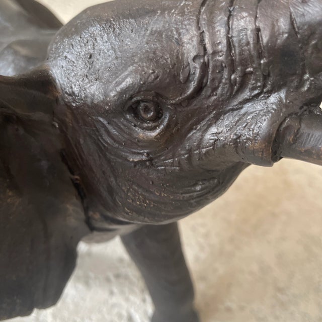 Arts & Crafts Vintage Elephant Bronze Sculpture For Sale - Image 3 of 12