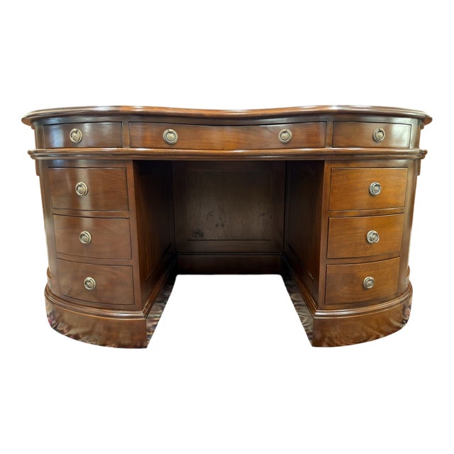 English Kidney-Shaped Chesterfield Desk For Sale