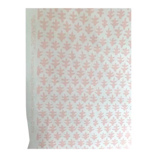 Sister Parish Burmese Pink on White Fabric - 2 Yards For Sale