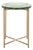 Tengah Round Glass Accent Table in Green / Brass For Sale