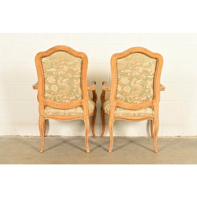 John Stuart French Provincial Louis XV Carved Oak and Cane Back Dining Chairs, Set of Six For Sale - Image 13 of 15