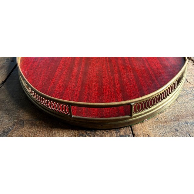 Mid 20th Century Mid Century Italian Brass and Rosewood Serving Tray in the Manner of Aldo Tura For Sale - Image 5 of 8
