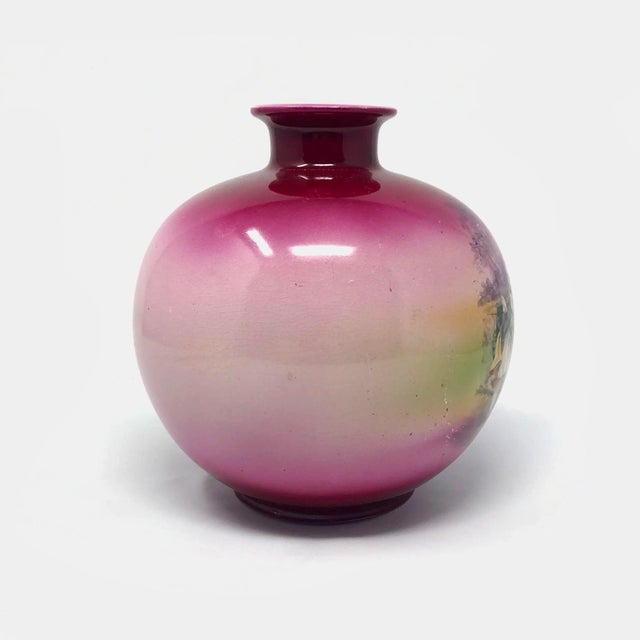 Victorian Antique Royal Bonn Germany Pink Vase For Sale - Image 3 of 7