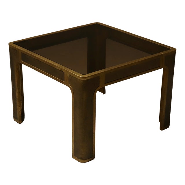 Brutalist Cast Bronze Side Table by Peter Van Heeck, 1970s For Sale