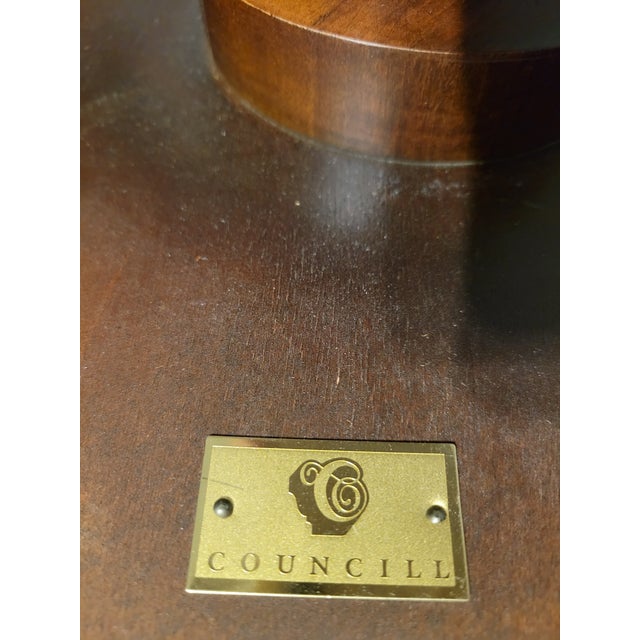 Councill Furniture Round Banded Mahogany Conference Table For Sale - Image 12 of 14