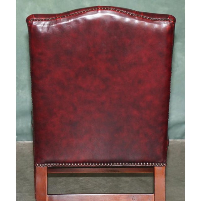 Georgian Oxblood Leather and Hardwood Gainsborough Library Armchair For Sale - Image 14 of 17