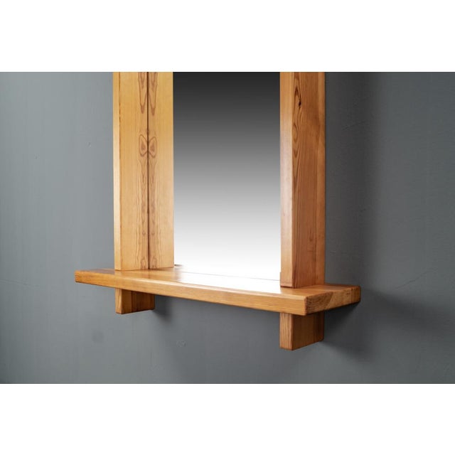Large Pine Mirror in the style of Roland Wilhelmsson, Sweden, 1960s For Sale - Image 10 of 18