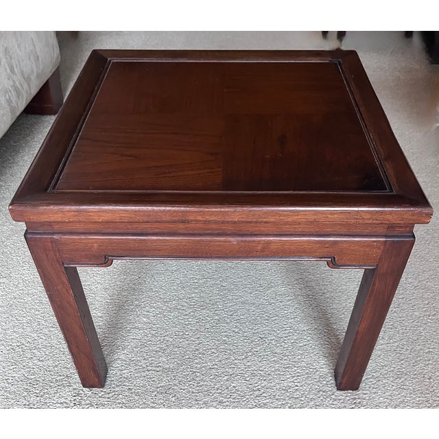 Brown Vintage Asian Modern "Chinoiserie" Elm Table/Stand For Sale - Image 8 of 8