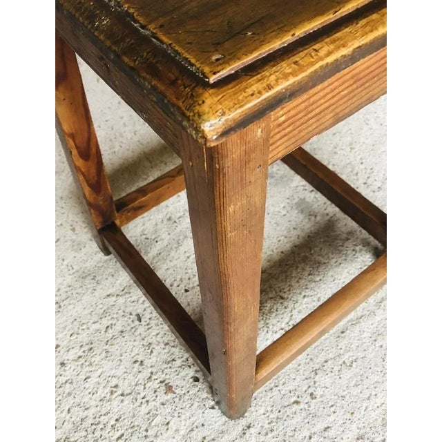 1950s Vintage Farmhouse Stool with Footrest, 1940s For Sale - Image 5 of 13