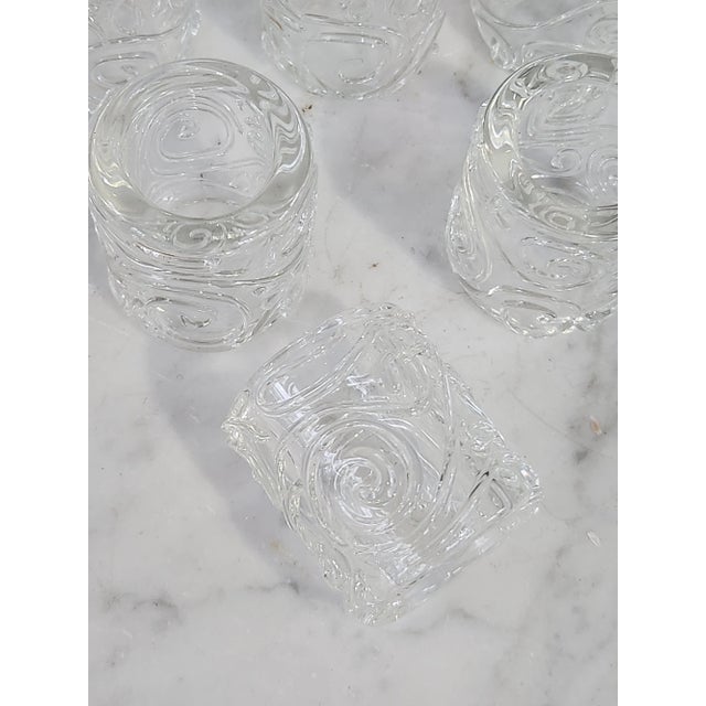 Vintage glass napkin rings, Set of 8. Each has a stunning swirl convex pattern they feels lovely to the touch. Glass is...