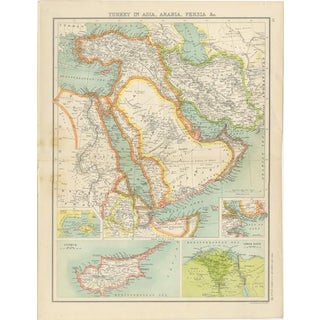 Turkey with Cyprus and Egypt Insets, 1902 For Sale