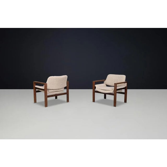 Modern Scandinavian Oak Armchairs with Teddy Upholstery, Finland, 1960s, Set of 2 For Sale - Image 9 of 10