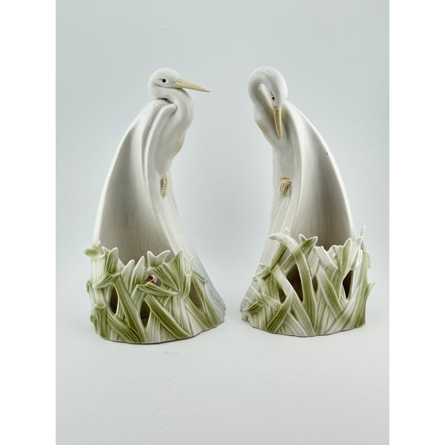 Fitz and Floyd Vintage Crane Candle Holders For Sale - Image 4 of 12