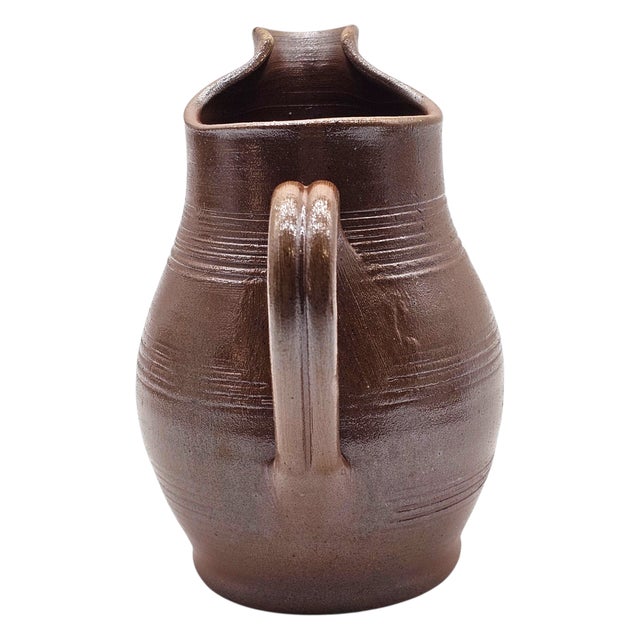 Grès Du Berry French Salt-Glazed Stoneware Pitcher, 7" For Sale - Image 4 of 13