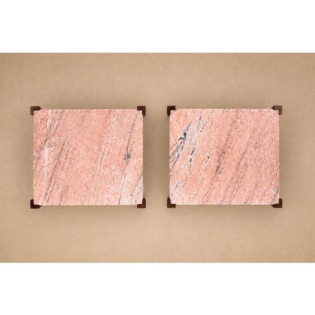 Pair of Brazilian Modern Side Tables in Rosewood and Pink Granite, Brazil, 1960s For Sale In New York - Image 6 of 18