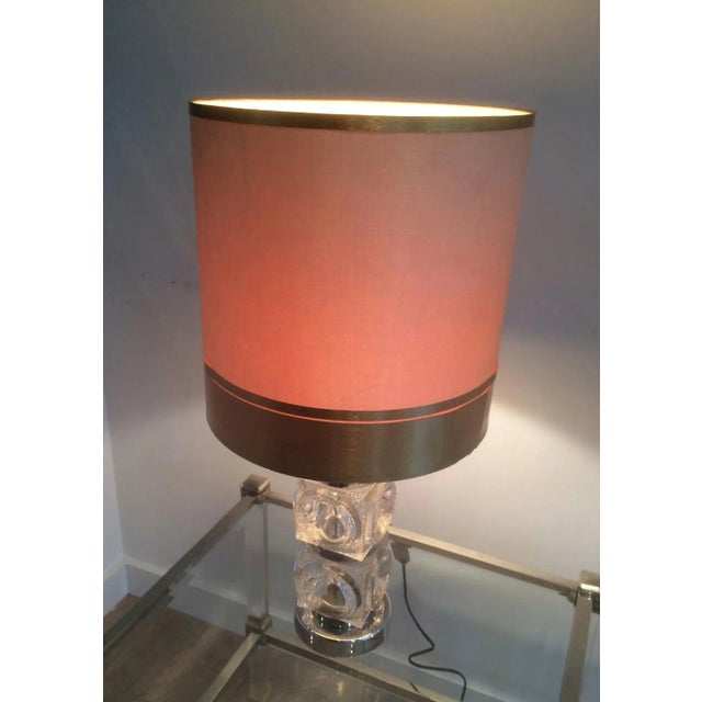 1960s French Glass and Chrome Table Lamps - a Pair For Sale - Image 4 of 13