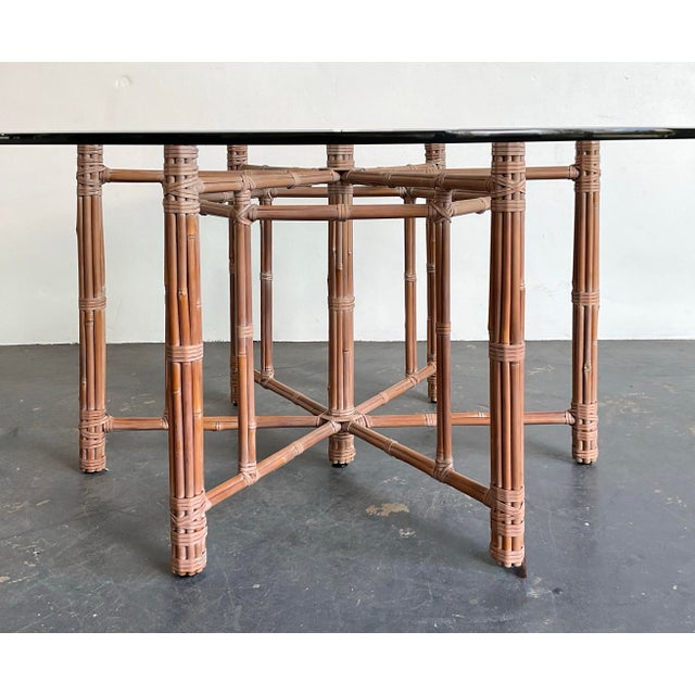 Vintage Bundled Rattan Dining Table After McGuire For Sale - Image 11 of 12