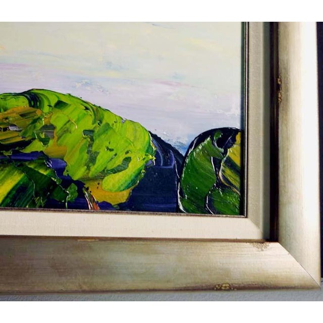 2010s Maya Eventov Original Painting on Canvas Custom Framed Lily Pads For Sale - Image 5 of 13