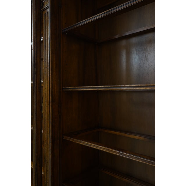 Italian 4 Door Large Walnut Library Bookcase For Sale In Philadelphia - Image 6 of 17