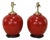 Chinese Red-Glazed Ceramic Table Lamps - Pair For Sale