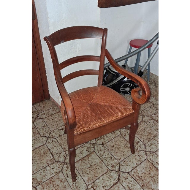 Empire Armchair in Walnut, Early 19th Century For Sale - Image 4 of 6