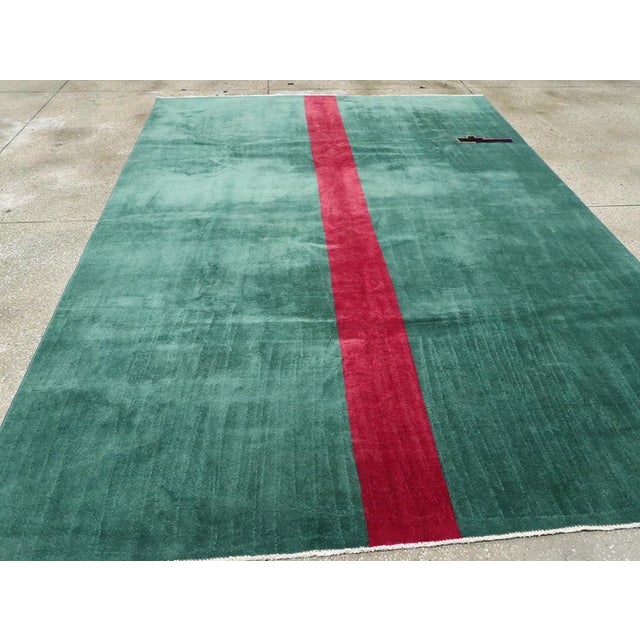 Textile Galerie Shabab Collection Mid-20th Century Turkish Art Deco Style Carpet For Sale - Image 7 of 9