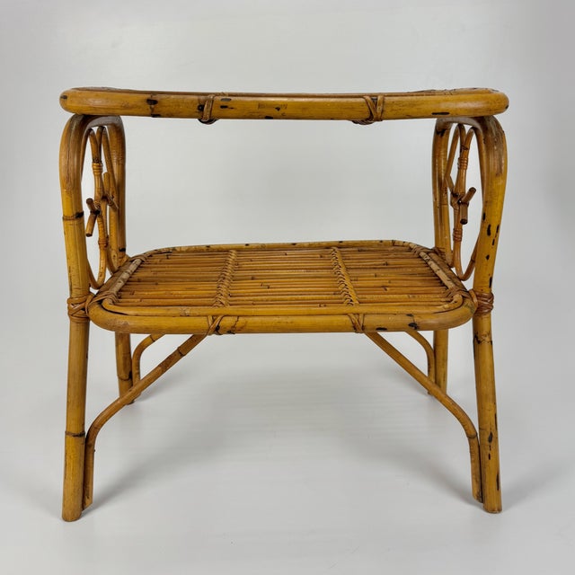 Mid-Century Modern Small Bamboo Side Table, Italy, 1960s For Sale - Image 3 of 8